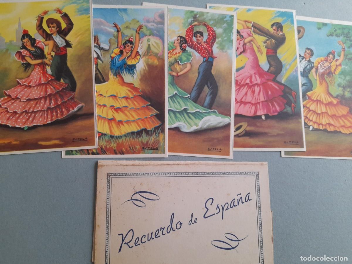 Postales: sobre 5 postales recuerdo de espa&ntilde;a, RAM barcelona, a&ntilde;os 60 aprox