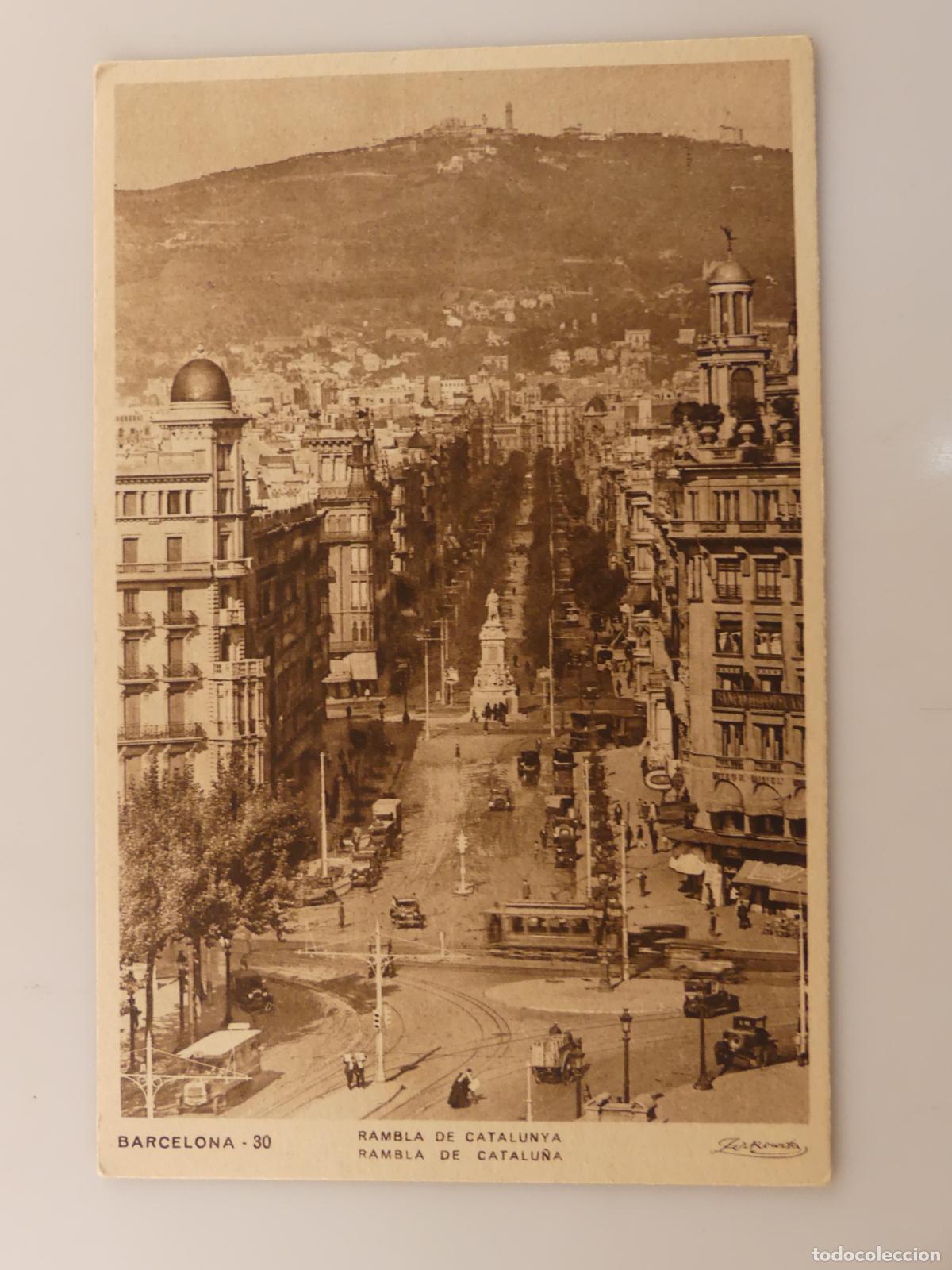 Cartoline: ANTIGUA TARJETA POSTAL BARCELONA RAMBLA DE CATALUNYA-- REF:T28
