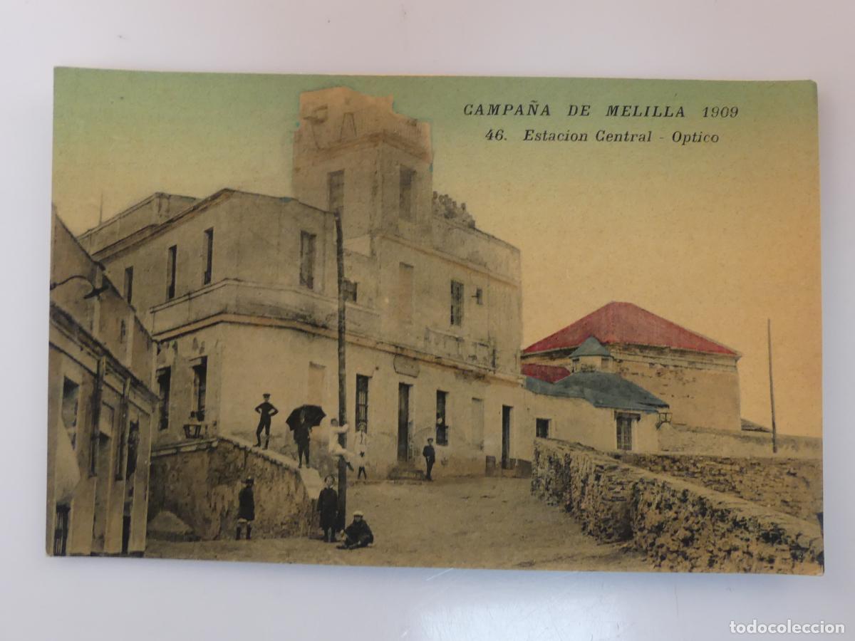 Cartoline: ANTIGUA TARJETA POSTAL - CAMPA&Ntilde;A DE MELILLA - ESTACION CENTRAL OPTICO -- REF:T44