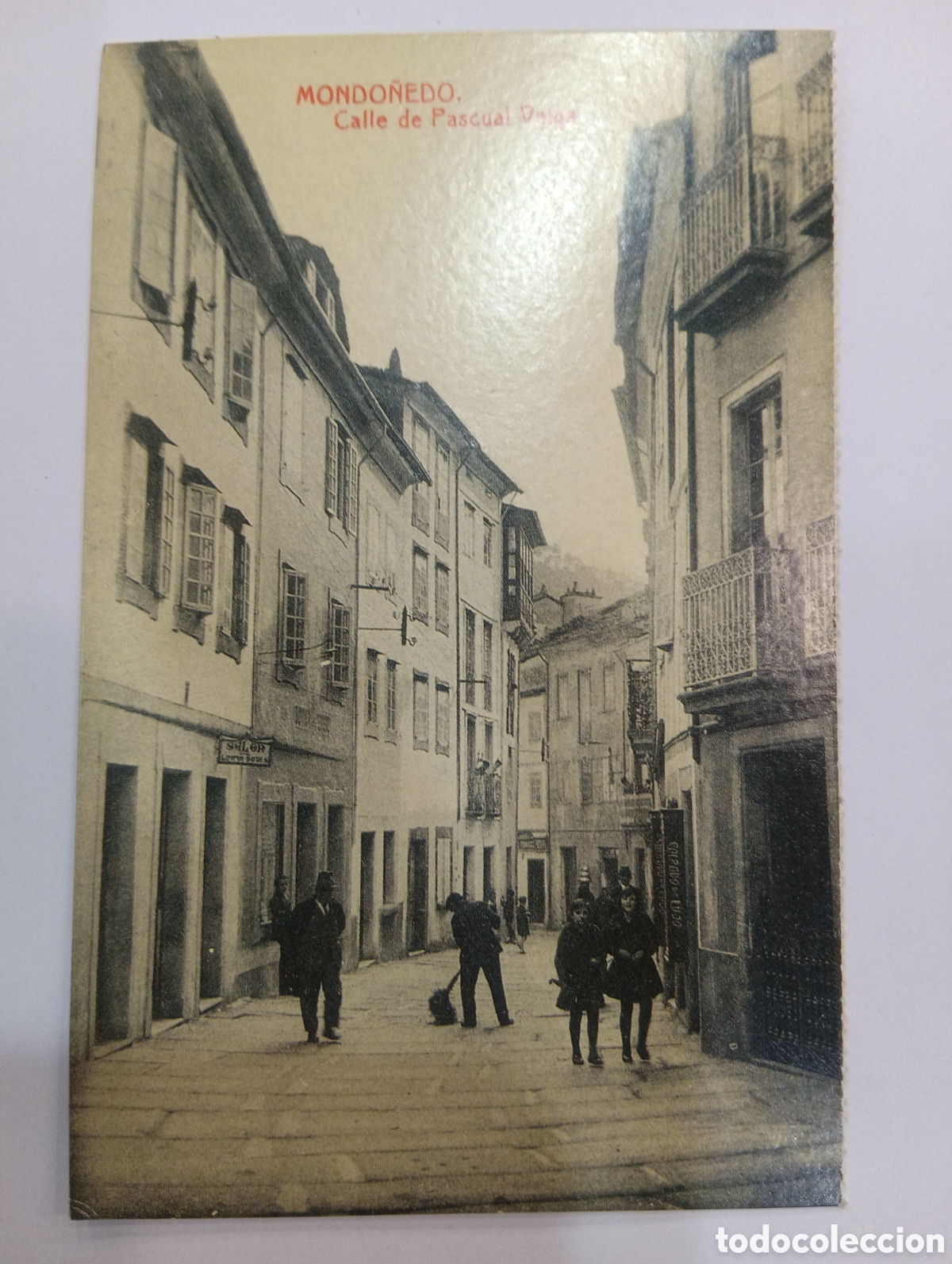 Postales: Tarjeta postal. El progreso. Mondo&ntilde;edo. Calle de Pascual Veiga