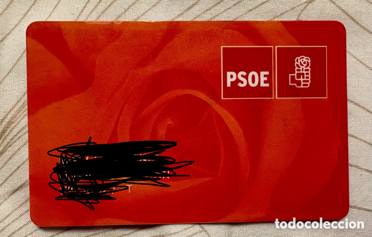 Postales: Carn&eacute; Militante PSOE Cantabria Vintage - Tarjeta Pl&aacute;stica Afiliado - Cita Hist&oacute;rica Pablo Iglesias