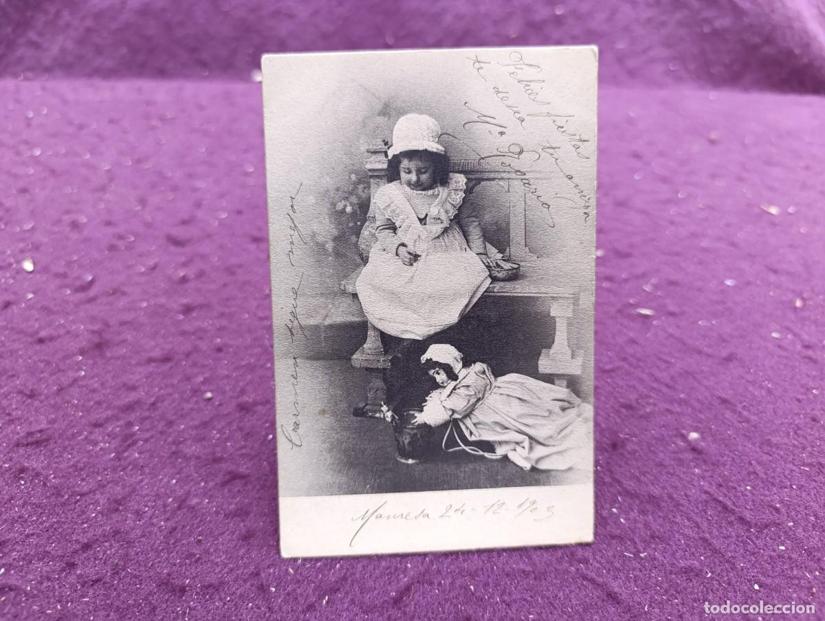 Cartes Postales: Postal, antigua o vintage, ni&ntilde;a con mu&ntilde;eca, Post Karte