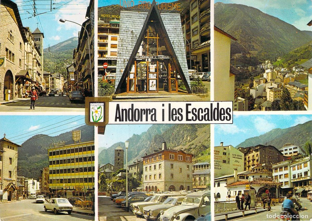 Postales: Postal de vistas panor&aacute;micas de Andorra la Vella y Les Escaldes