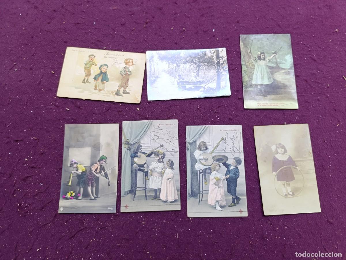 Postales: Lote de 7 Postales, Antiguas o Vintage, Ni&ntilde;os jugando o con instrumentos, varios editores