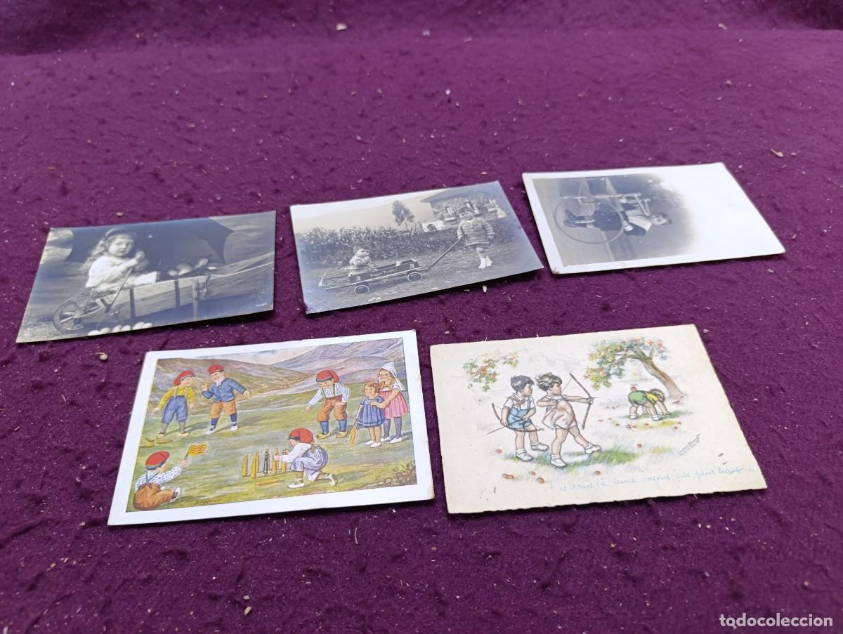 Postales: Lote de 5 Postales, Antiguas o Vintage, Ni&ntilde;os jugando o con Juguetes, varios editores