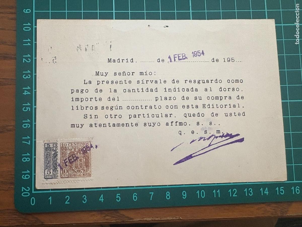 Postales: B2. (12) TARJETA POSTAL 1954 - Foto 2