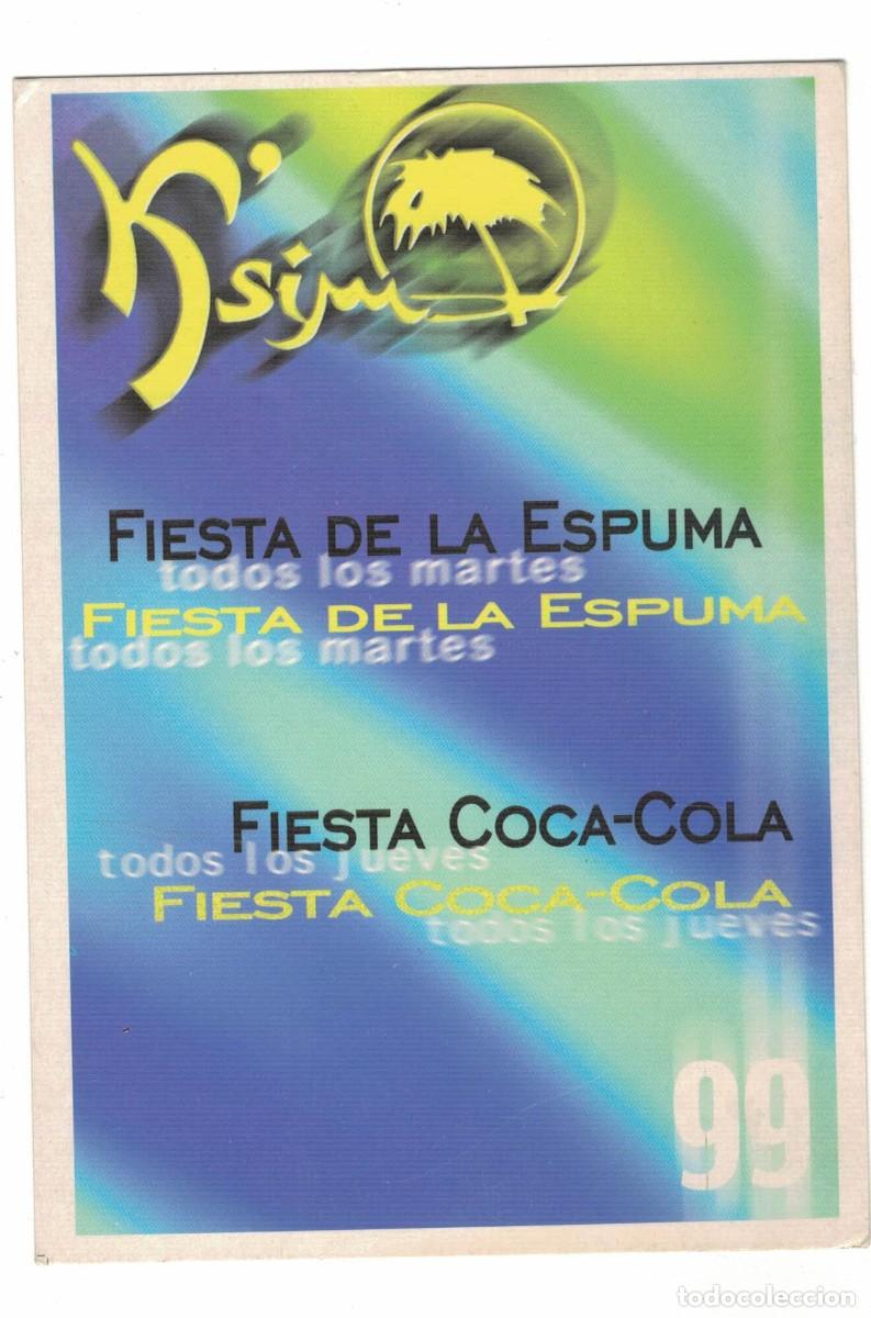 Postales: Postal publicitaria discoteca Ks&iacute;m Fiesta de la Espuma y Fiesta Coca‑Cola a&ntilde;os 90