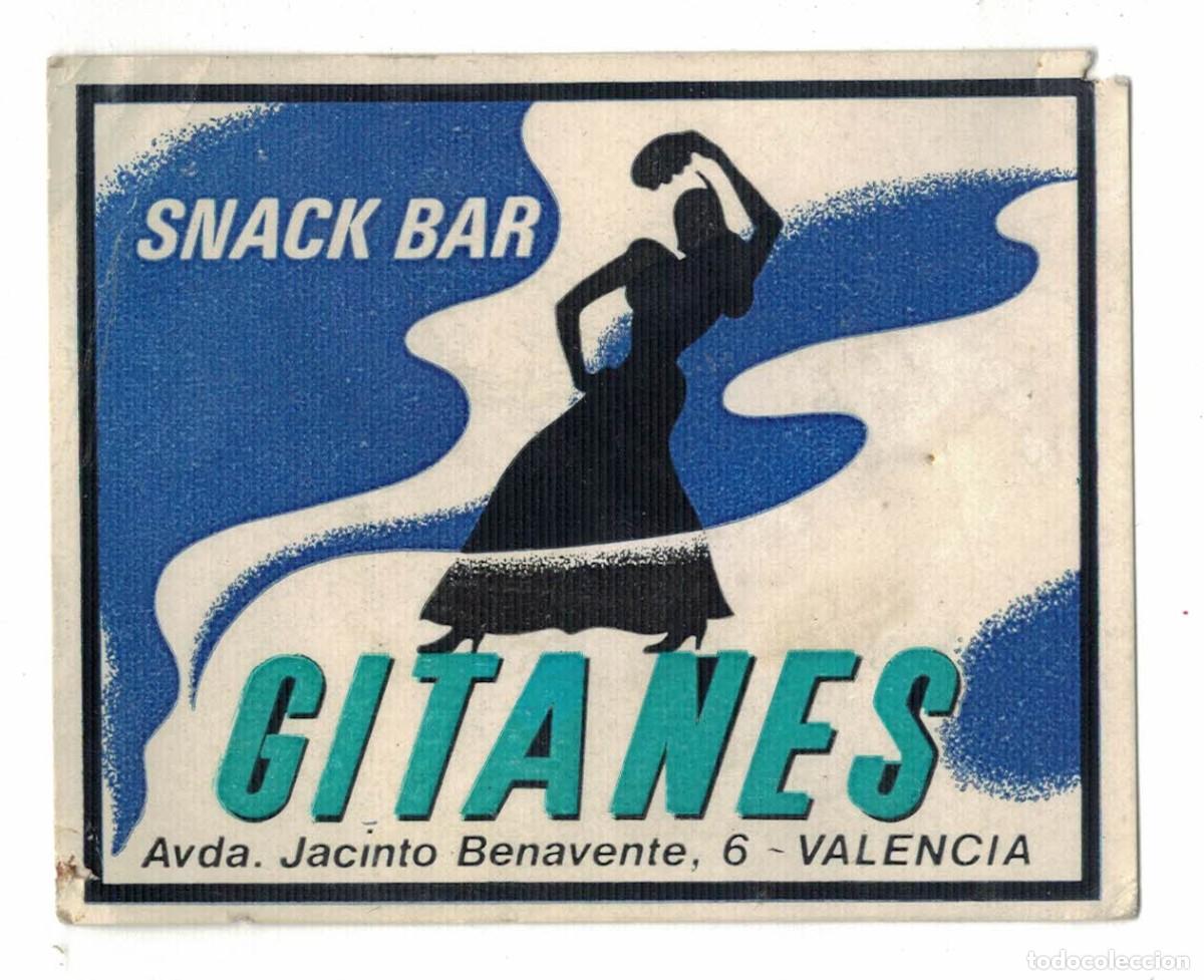 Postales: Cartulina publicitaria Snack Bar Gitanes Valencia a&ntilde;os 60‑70 flamenca dise&ntilde;o vintage