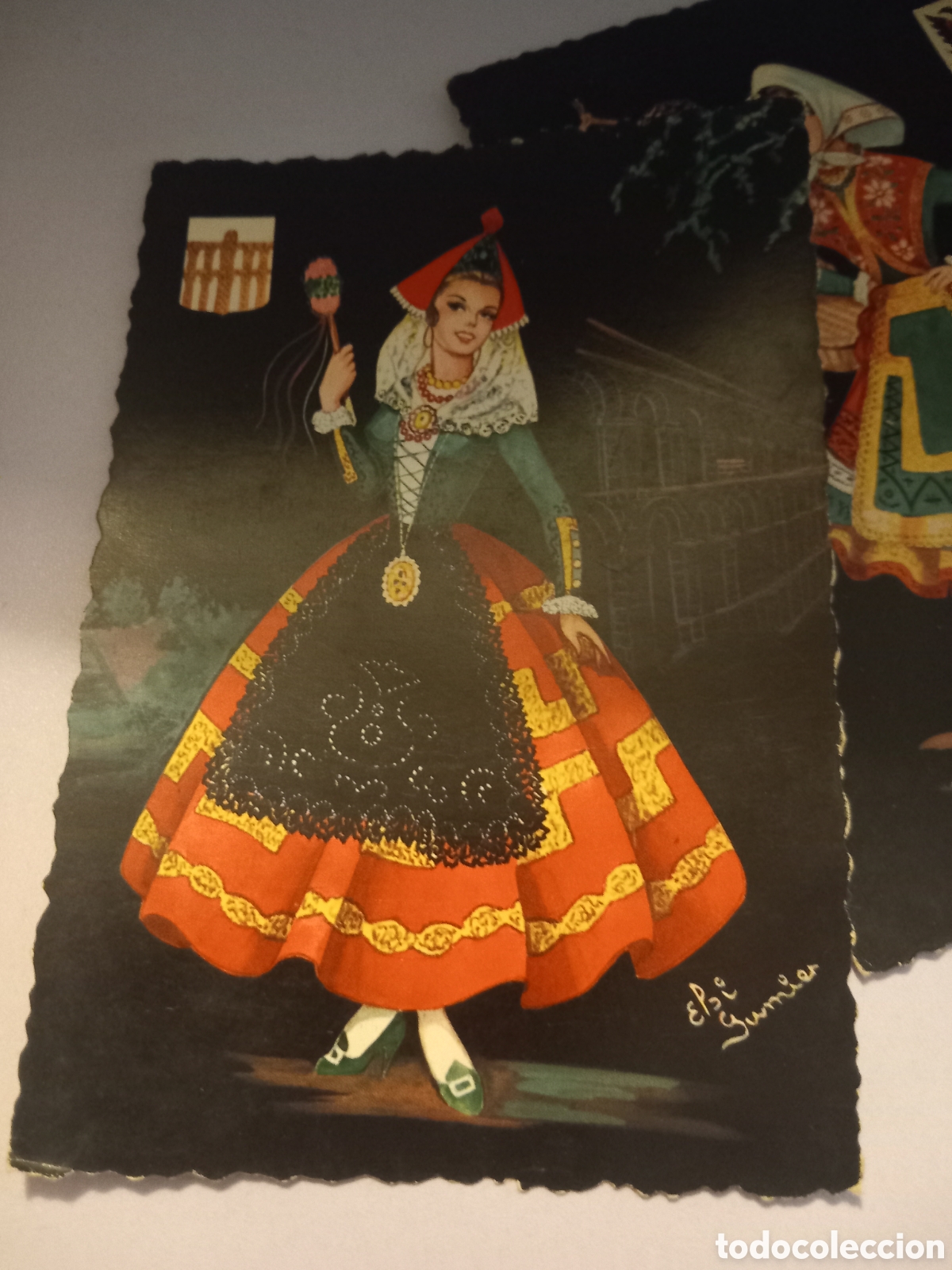 Postales: Lote de 4 postalea de trajes tipicos antiguas - Foto 2
