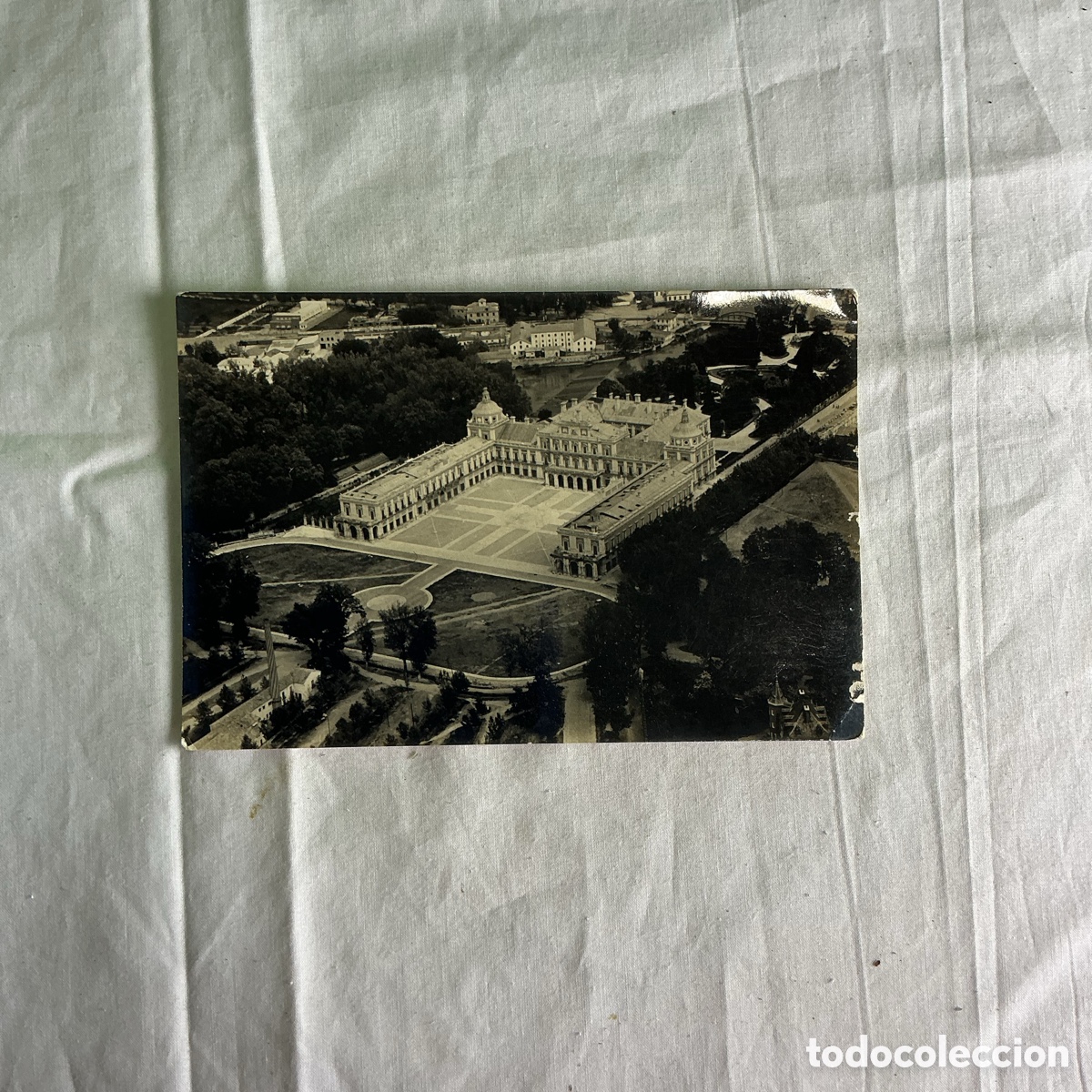 Postales: Postal antigua Aranjuez &ndash; Palacio Real y Jardines &ndash; Vista a&eacute;rea &ndash; Patrimonio Nacional
