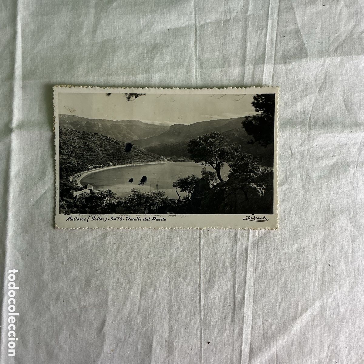 Postales: Postal antigua Mallorca &ndash; S&oacute;ller &ndash; Detalle del Puerto &ndash; Circulada 1951 con sellos