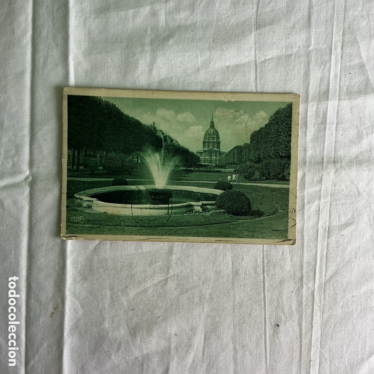 Postales: Postal antigua Par&iacute;s &ndash; Les Invalides &ndash; Fuente y c&uacute;pula &ndash; Circulada 1931 &ndash; Francia