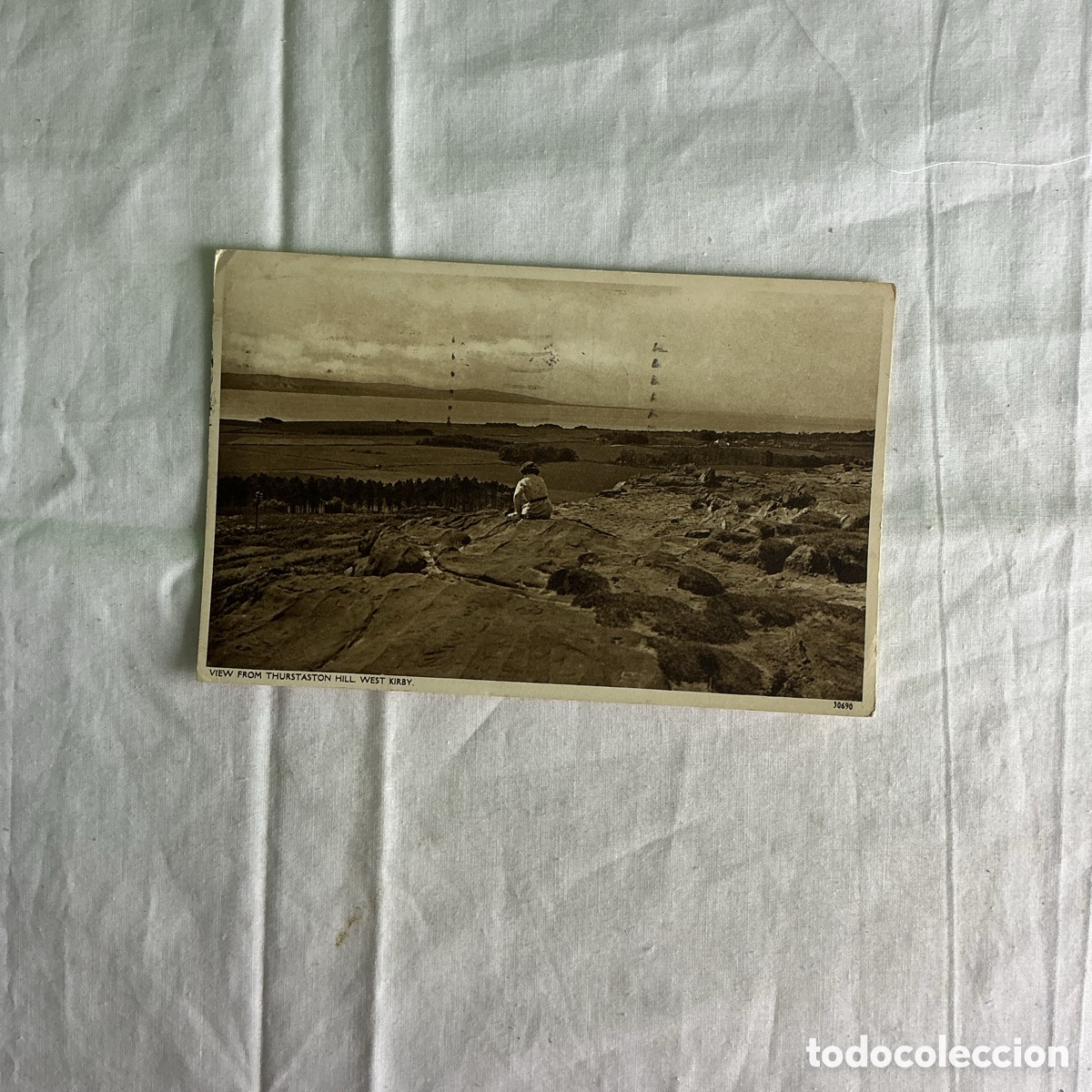 Postales: Postal antigua West Kirby Inglaterra &ndash; Thurstaton Hill &ndash; Circulada 1954 &ndash; Sellos Isabel II