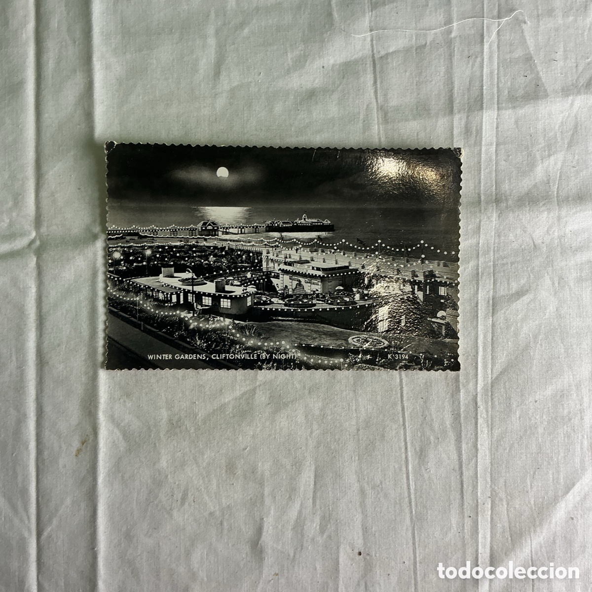 Postales: Postal antigua Winter Gardens Cliftonville de noche &ndash; Margate Inglaterra &ndash; Circulada 1971