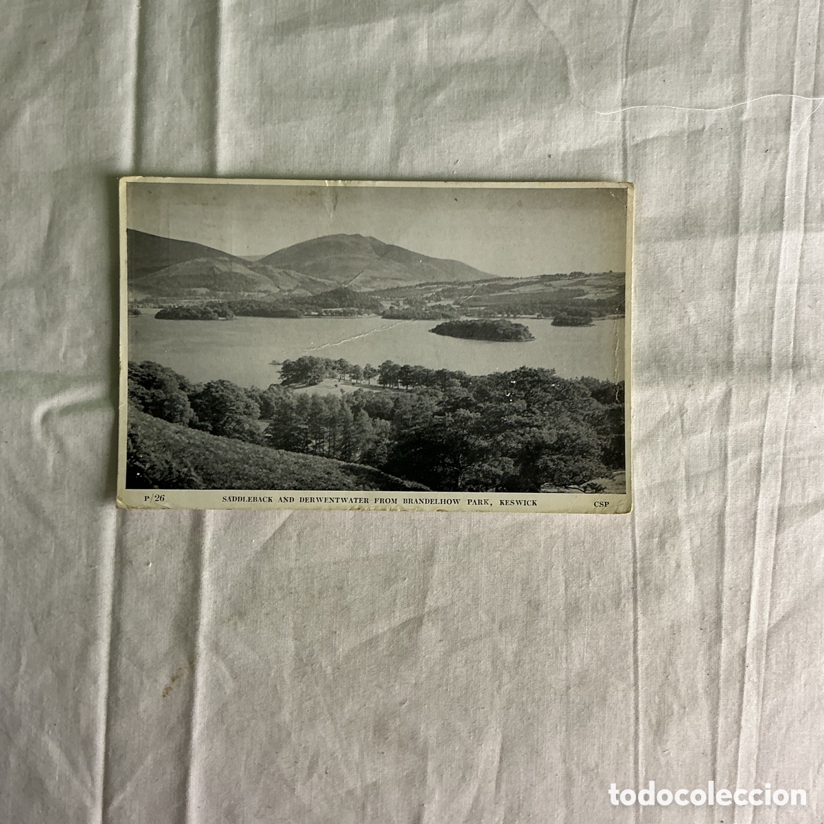 Postales: Postal antigua Keswick &ndash; Saddleback y Derwentwater desde Brandelhow Park &ndash; Circulada 1952