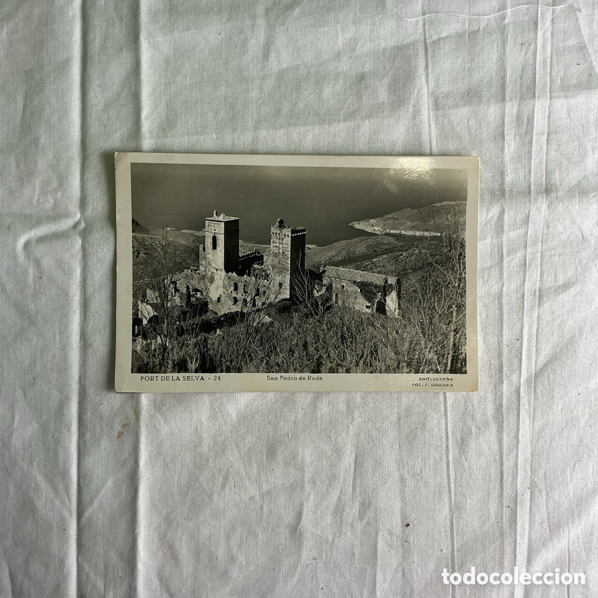 Postales: Antigua postal Port de la Selva &ndash; Monasterio de Sant Pere de Rodes &ndash; Circulada 1953 &ndash; Girona