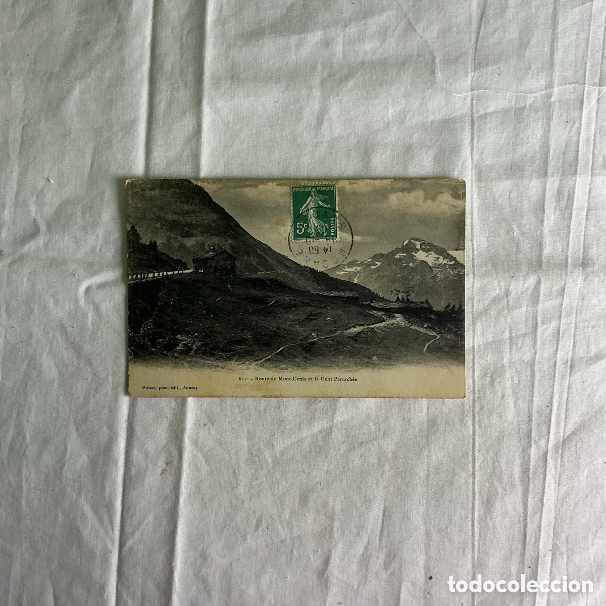 Postales: Antigua postal francesa Route du Mont-Cenis y Dent Parrach&eacute;e &ndash; Alpes &ndash; Circulada 1909