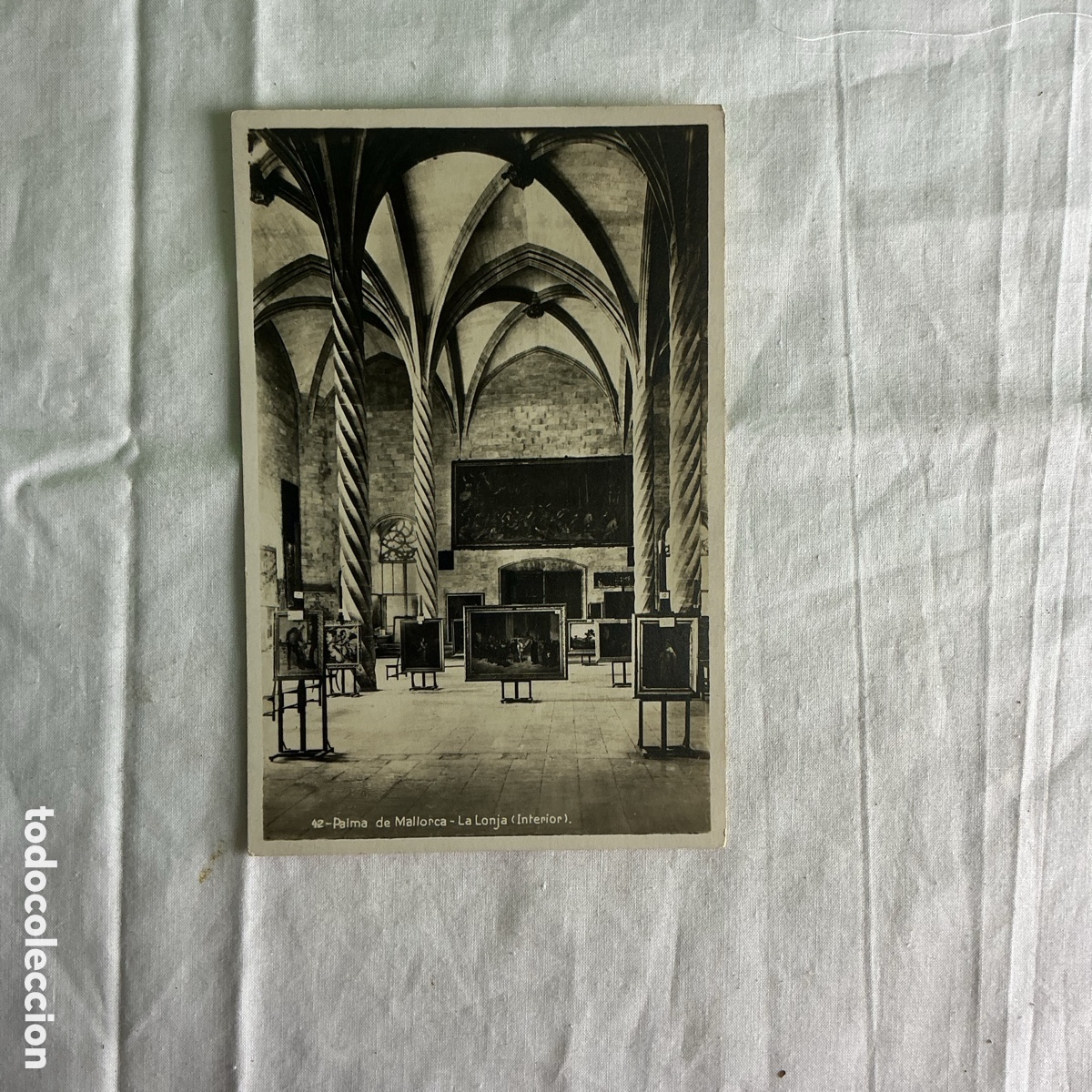 Postales: Antigua postal de Palma de Mallorca &ndash; La Lonja interior &ndash; Fotogr&aacute;fica &ndash; A&ntilde;os 1940-50