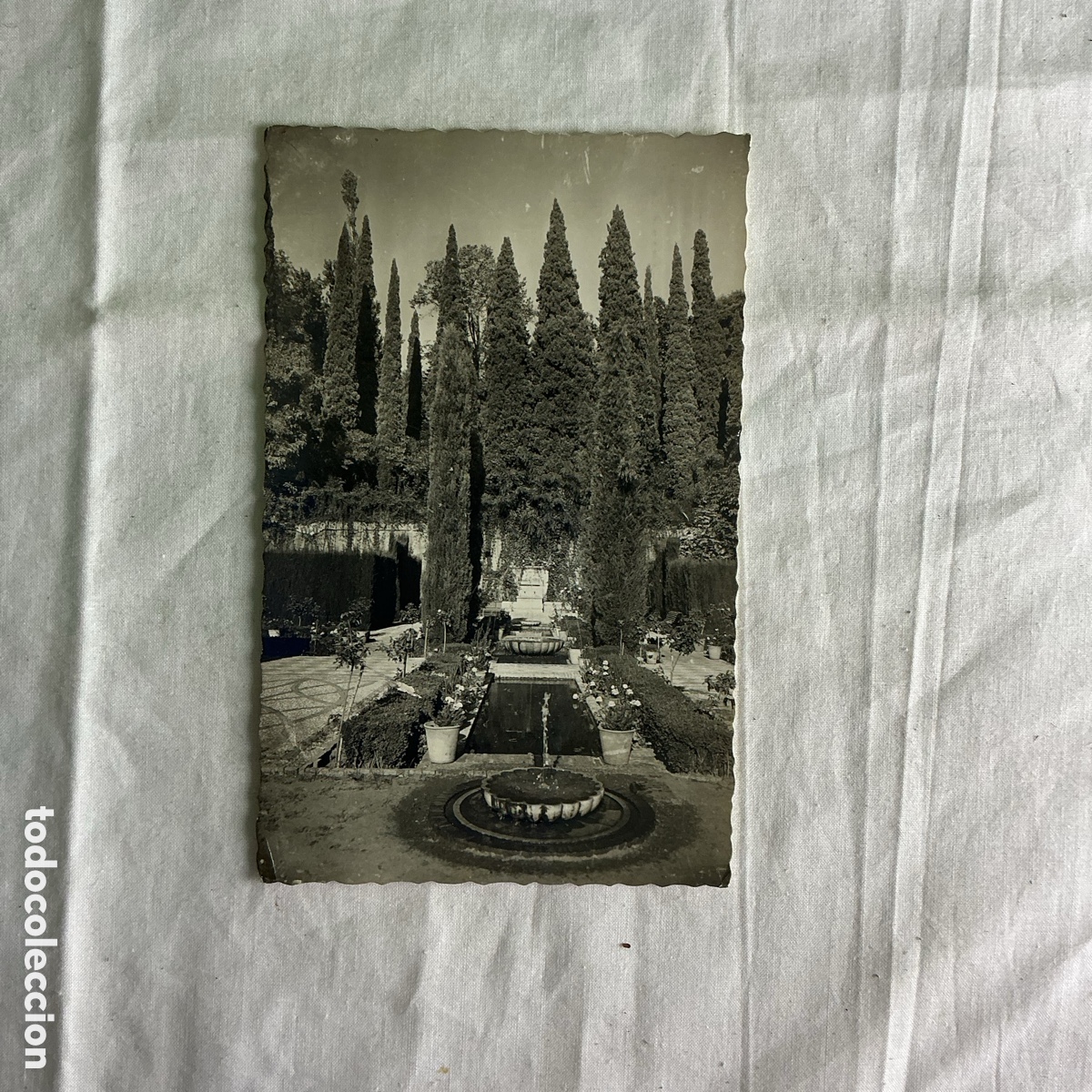 Postales: Antigua postal Granada &ndash; Jardines de la Alhambra &ndash; Circulada 1962 &ndash; Franco