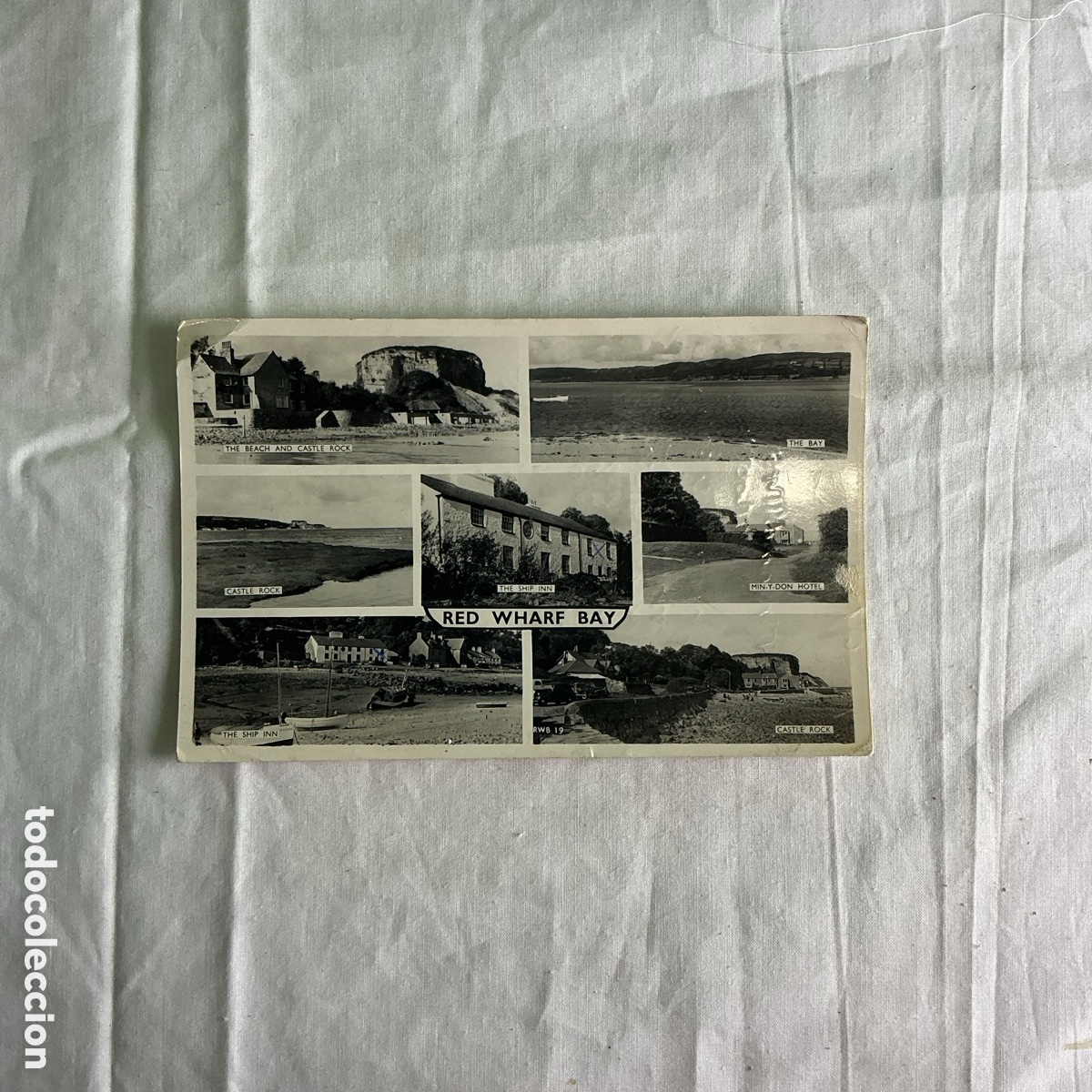 Postales: Postal antigua Red Wharf Bay &ndash; Anglesey Gales &ndash; Multivistas &ndash; Circulada 1957