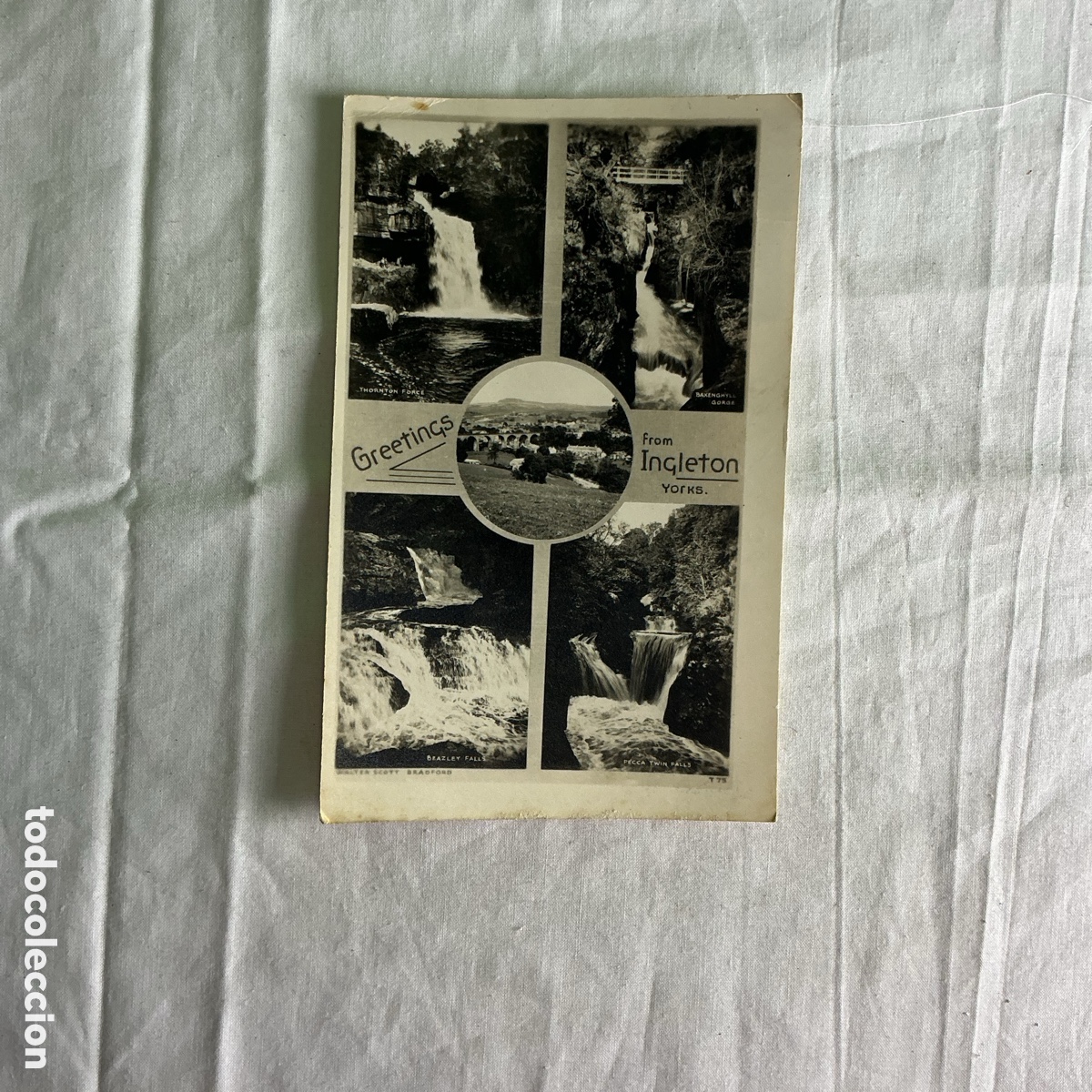 Postales: Postal antigua Ingleton Yorkshire &ndash; Cascadas y paisajes &ndash; Circulada &ndash; Isabel II