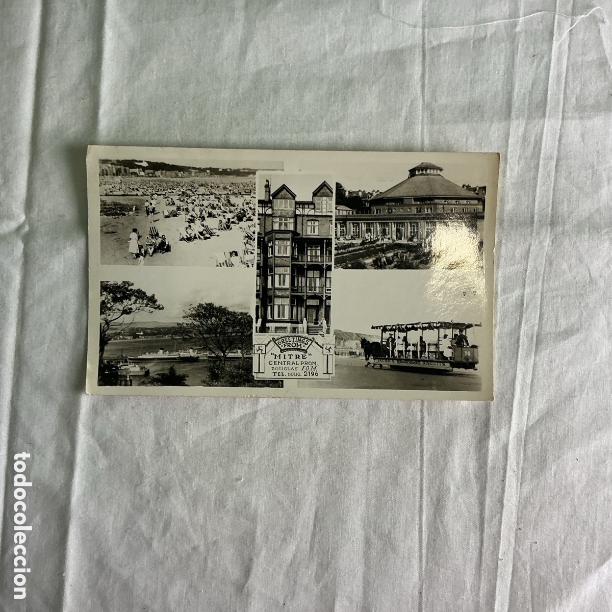 Postales: Postal antigua Greetings from Morecambe &ndash; Inglaterra &ndash; Multivistas &ndash; Circulada 1959