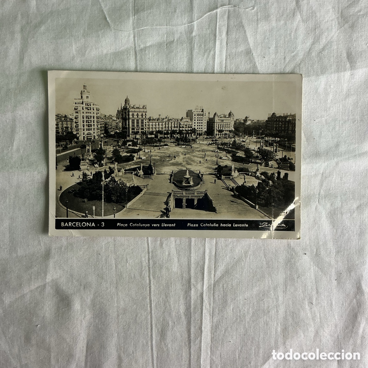 Postales: Postal antigua Barcelona &ndash; Plaza Catalu&ntilde;a hacia Levante &ndash; 1936 &ndash; Fotogr&aacute;fica Zerkowitz