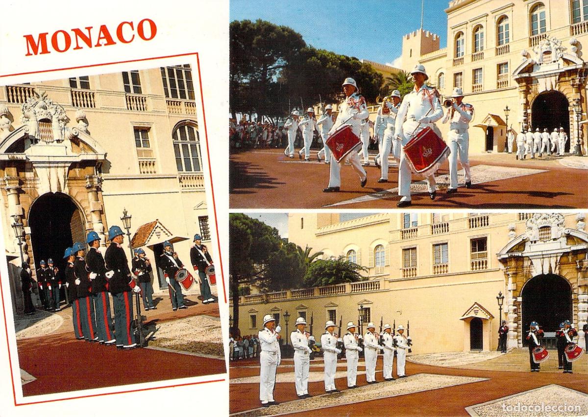 Postales: Postal del Cambio de Guardia en el Palacio del Pr&iacute;ncipe de M&oacute;naco
