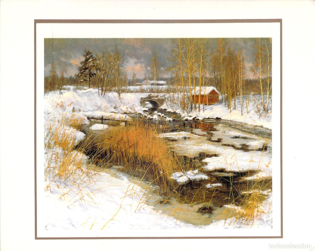 Postales: Postal de UNICEF: Paisaje de Invierno en Finlandia por Jorma Helenius