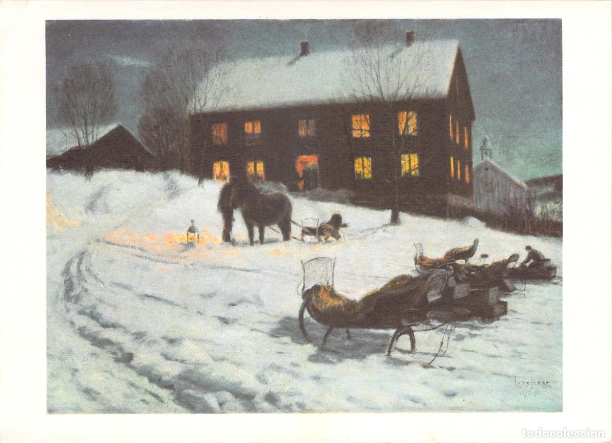 Postales: Postal de obra de Lars Jorde, Granja en la nieve para UNICEF