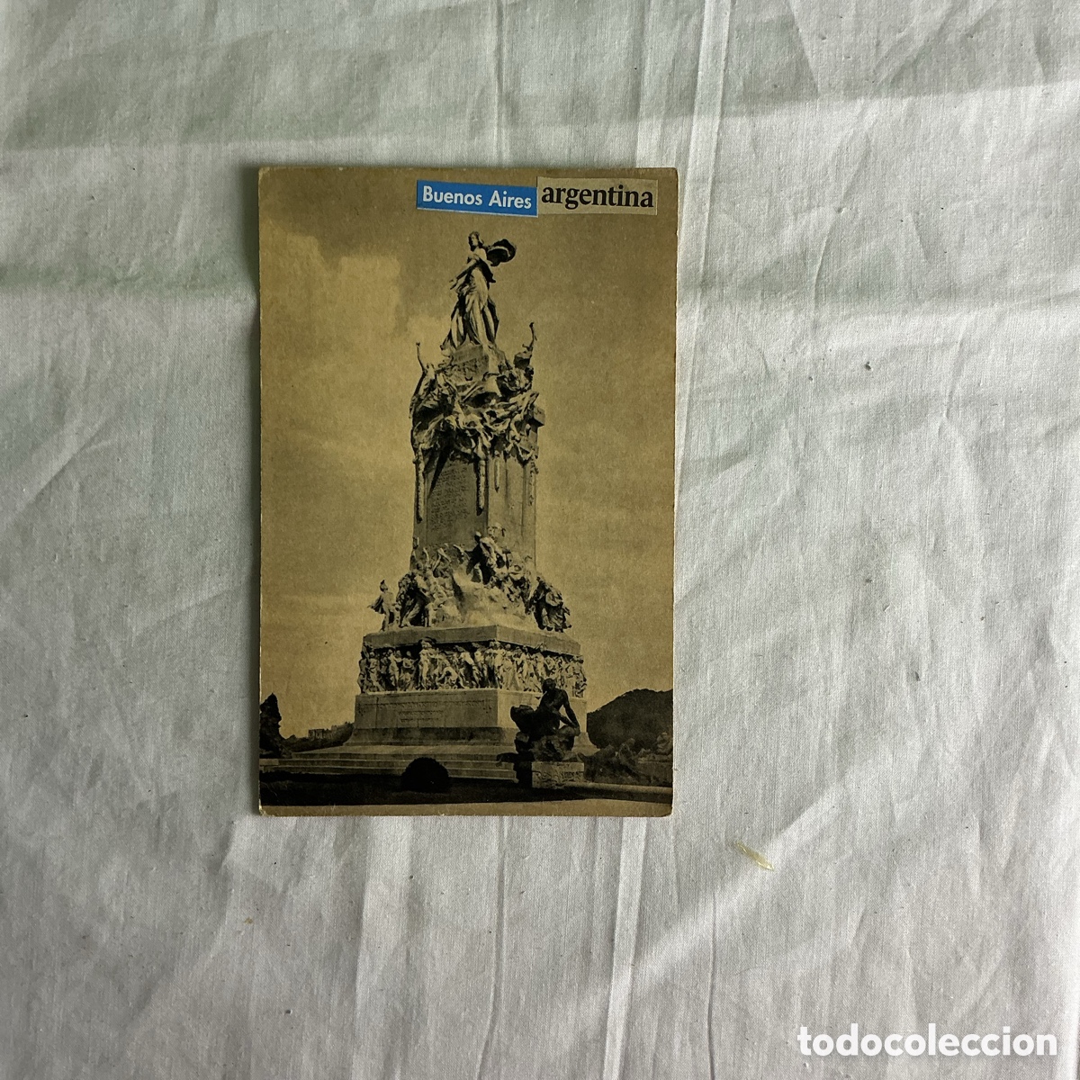 Postales: Postal antigua Buenos Aires Argentina &ndash; Monumento a los Espa&ntilde;oles &ndash; Circulada a Barcelona