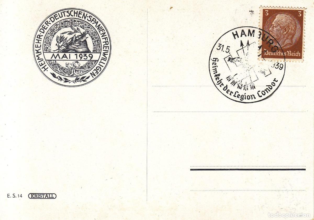 Postales: CRCAR254 TARJETA POSTAL ALEMANA CON LOS LIDERES, CONMEMORAN EL REGRESO DE LA LEGION CONDOR A