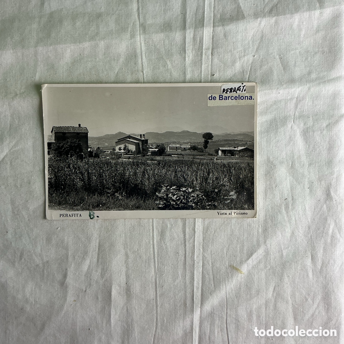 Postales: Perafita (Barcelona) &ndash; Vista al Pirineo &ndash; Postal antigua circulada