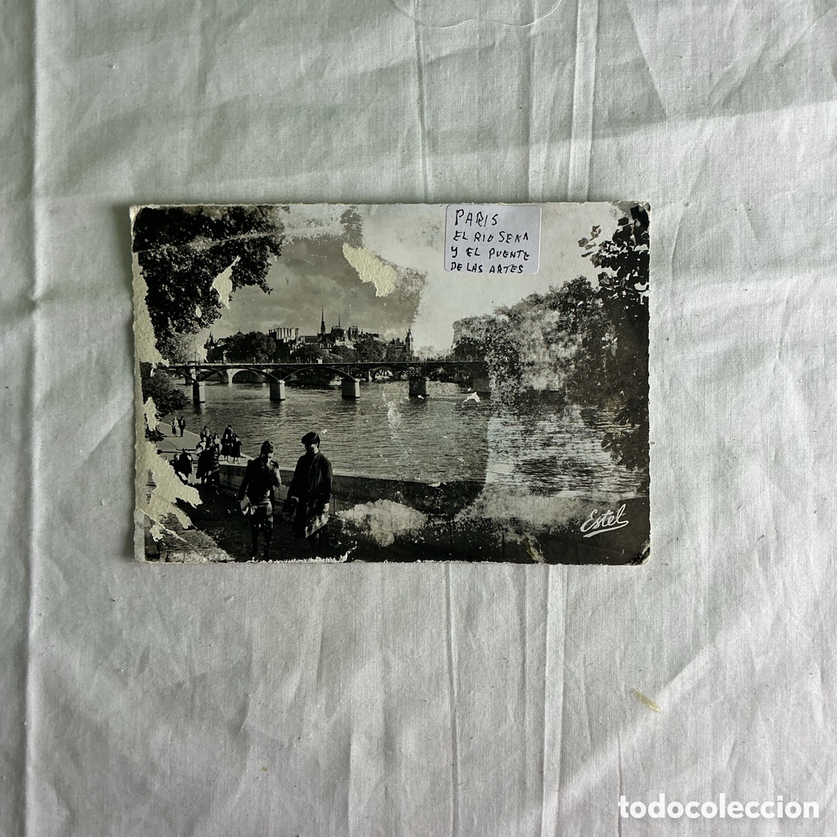 Postales: Par&iacute;s &ndash; R&iacute;o Sena y Passerelle des Arts &ndash; Postal antigua circulada