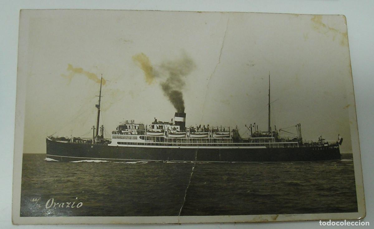 Postales: ANTIGUA TARJETA POSTAL POSTAL FOTOGRAFICA BUQUE ORAZIO (26-10)