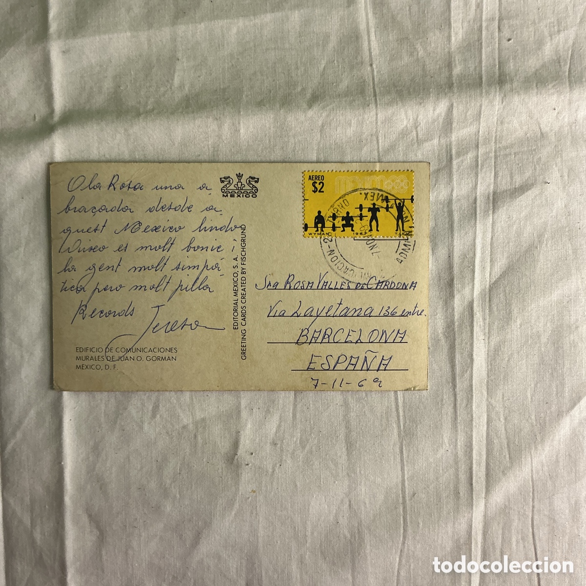 Postales: Postal antigua M&eacute;xico D.F. &ndash; Edificio de Comunicaciones y Murales de Juan O&rsquo;Gorman - Foto 2