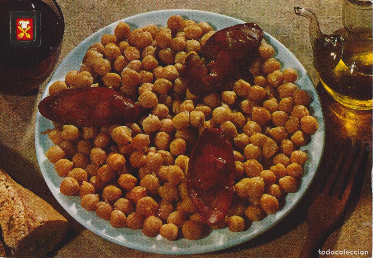 Postales: GARBANZOS CON CHORIZO, RECETA - ESCUDO DE ORO N&ordm;5 - ESCRITA