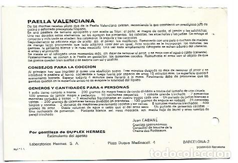 Postales: RECETA DE PAELLA VALENCIANA - Foto 2