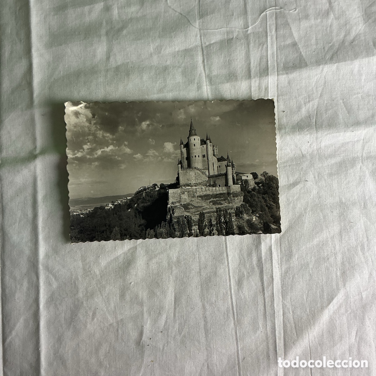 Postales: Postal antigua Segovia &ndash; Alc&aacute;zar, parte posterior &ndash; Circulada con sello de 50 cts