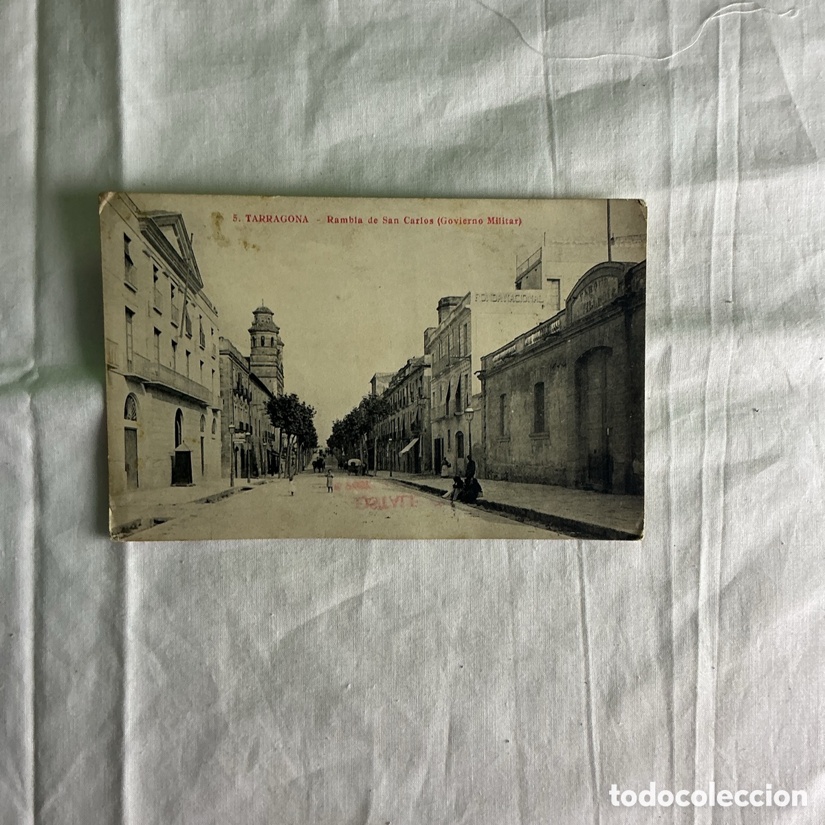 Postales: Postal antigua Tarragona &ndash; Rambla de San Carlos, Gobierno Militar &ndash; Circulada en 1917