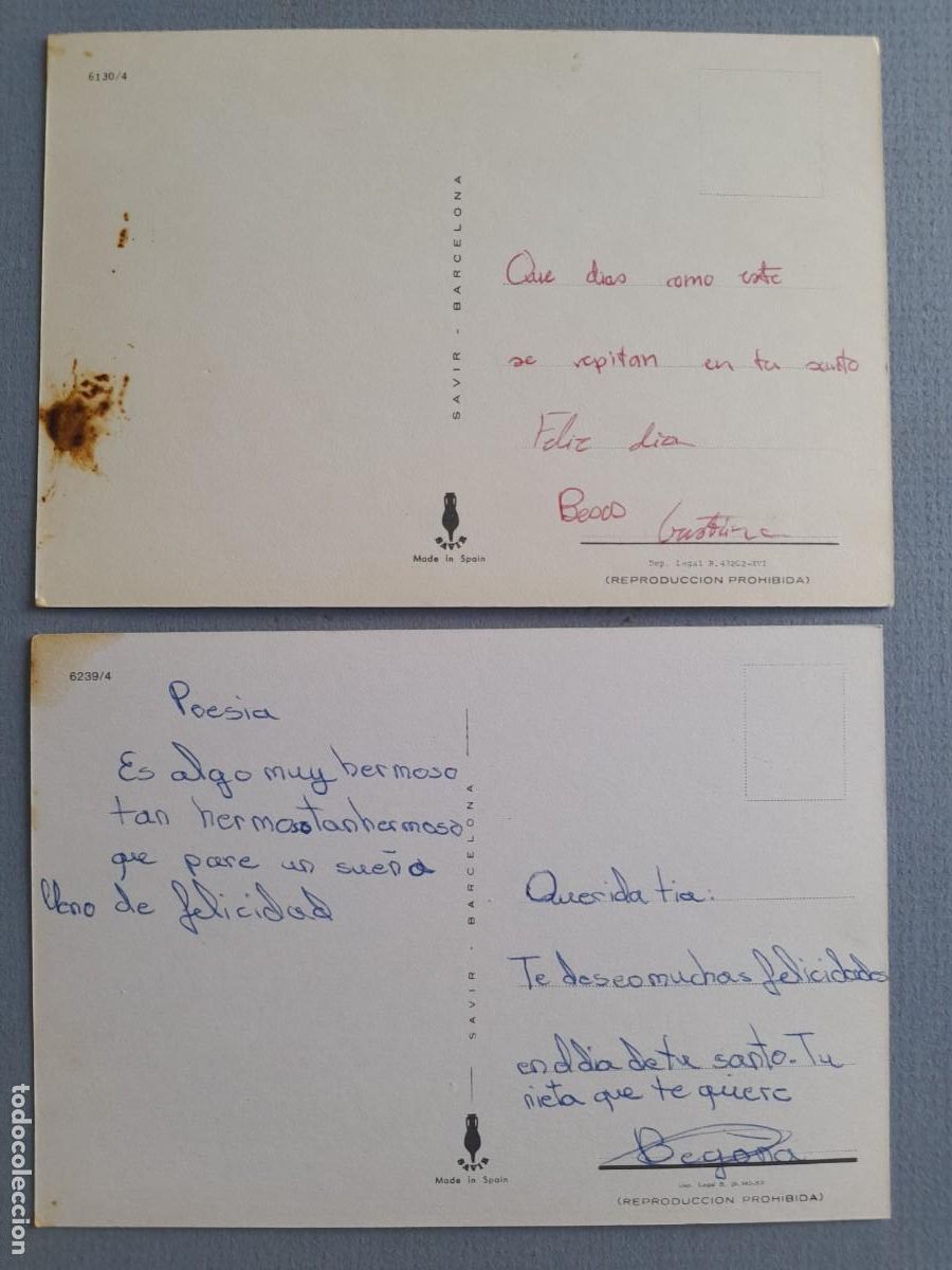 Postales: 2 postales de rosas, a&ntilde;os 60 aprox - Foto 2