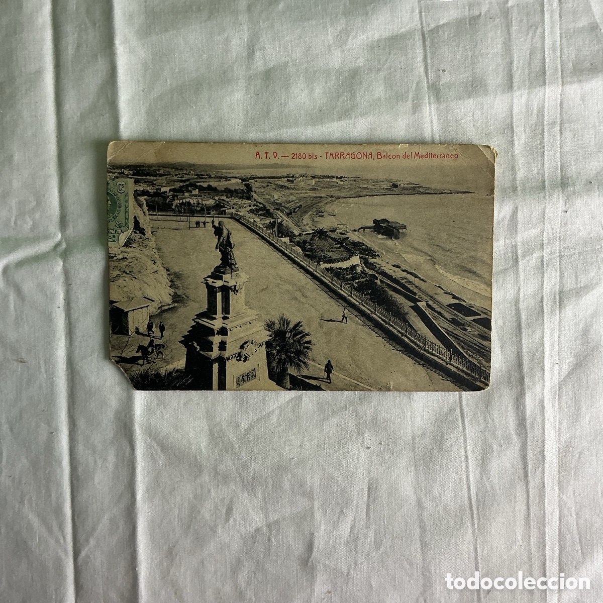 Postales: Postal antigua Tarragona &ndash; Balc&oacute;n del Mediterr&aacute;neo, A.T.V. 2180 bis &ndash; Circulada, a&ntilde;o 1910