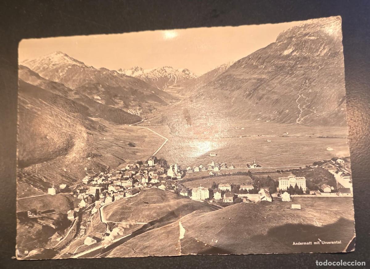 Postales: Postal antigua Andermatt mit Urserental &ndash; Alpes Suizos, Suiza &ndash; 1937 &ndash; 15x21 cm