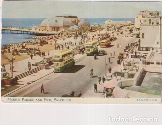 Postkarten: Inglaterra: marine Parade and Pier. Worthing. Franqueada en Sussex. El 13-Nov-1952. Dedicada y Fech