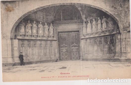 Postales: Gerona, Serie A n&ordm; II. Puerta de los Ap&oacute;stoles. Franqueado y Fechado al Dorso. 26-Sep. 1922