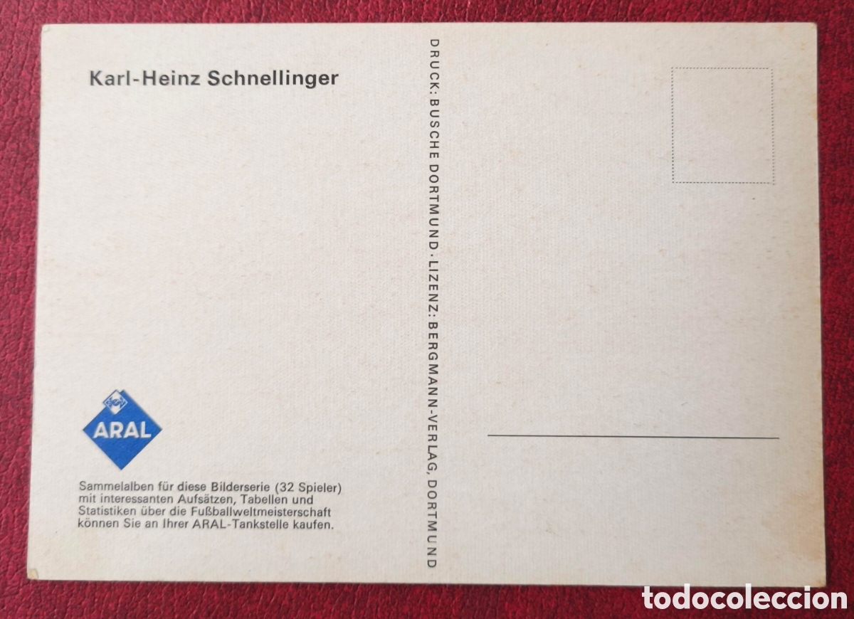 Postales: Alemania. 1966. Karl-Heinz Schnellinger - Foto 2