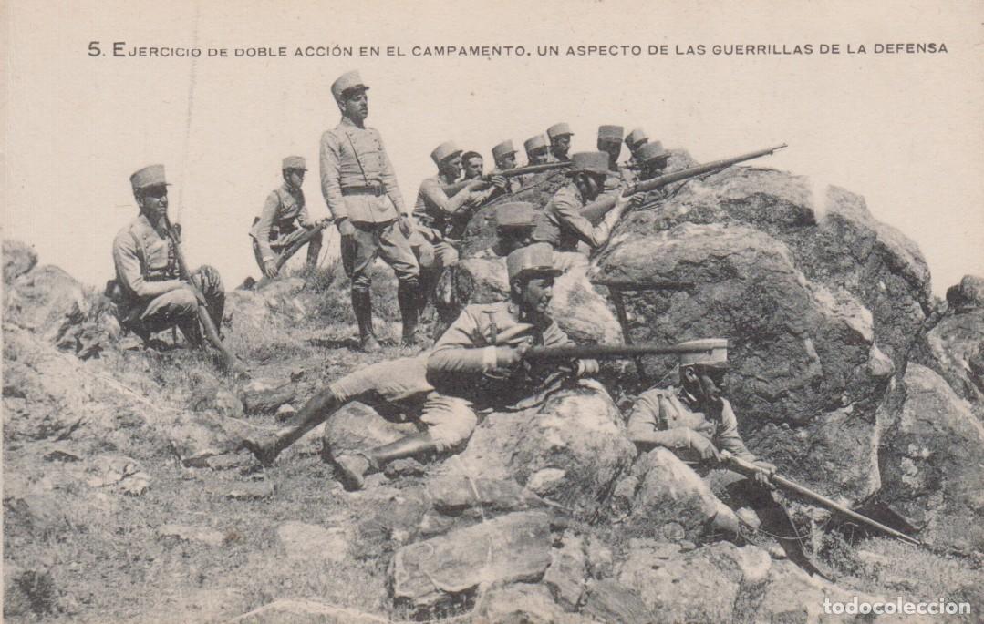 Postales: POSTAL EJERCICIO DE DOBLE ACCI&Oacute;N EN EL CAMPAMENTO, UN ASPECTO DE LAS GUERRILLAS DE LA DEFENSA