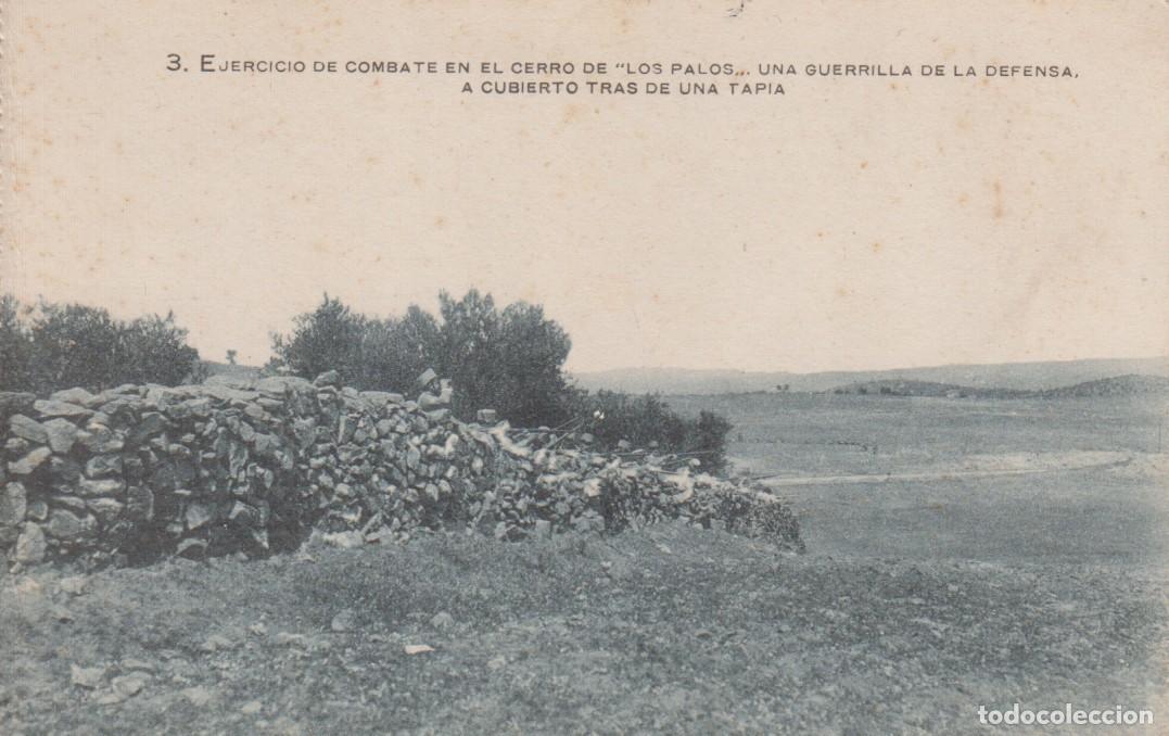 Postales: POSTAL EJERCICIO DE COMBATE EN EL CERRO DE LOS PALOS, UNA GUERRILLA DE LA DEFENSA