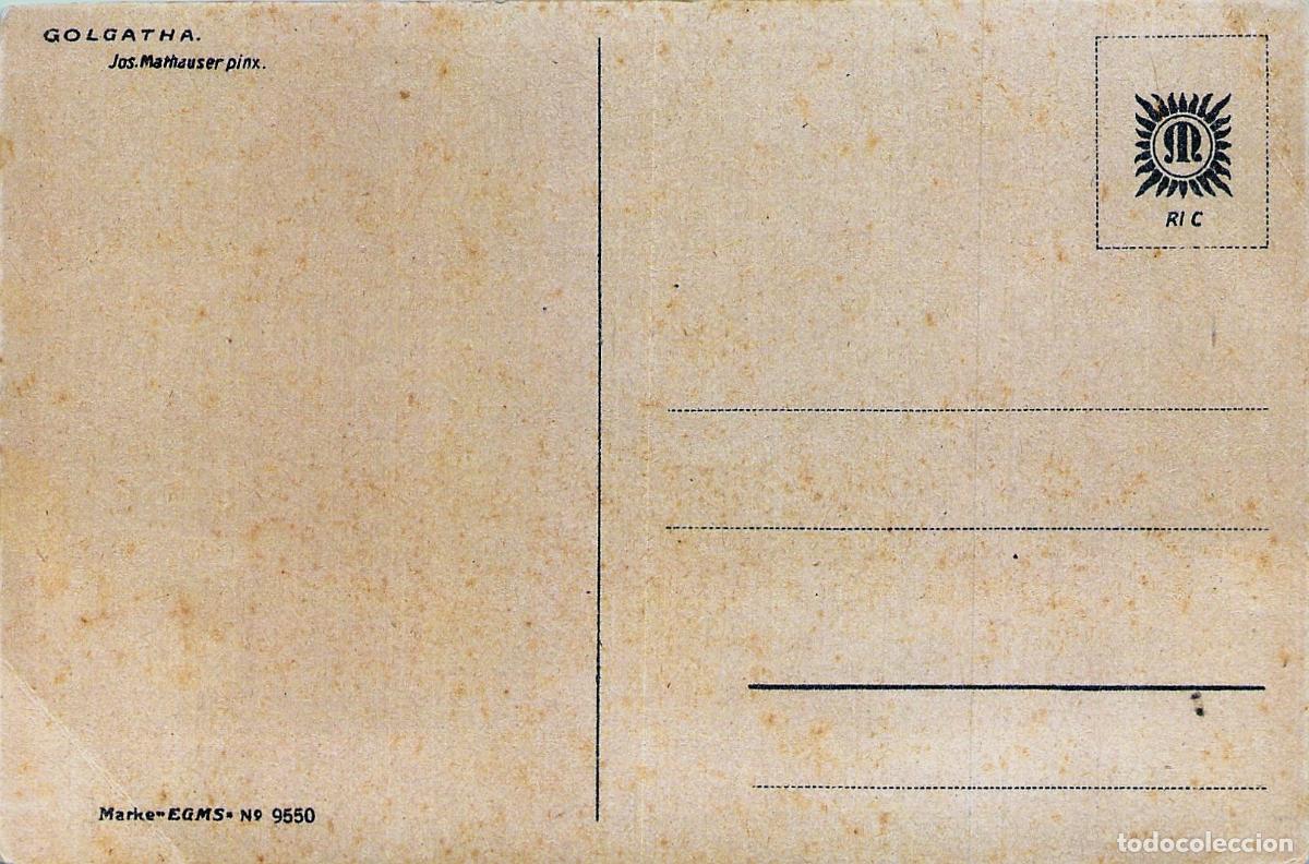Postales: Postal de arte religioso representando el G&oacute;lgota de Jos. Mathauser - Foto 2