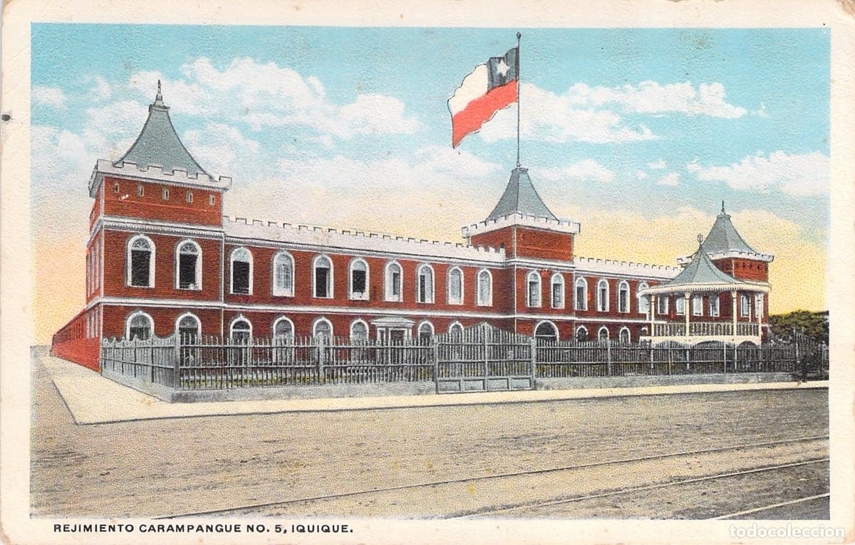 Postales: Postal del Regimiento Carampangue No. 5 en Iquique, Chile